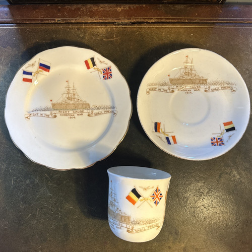 Antique wwi cup saucer side - antique,